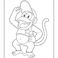 Diddy Kong Coloring Page 1 Diddy Kong Coloring Page