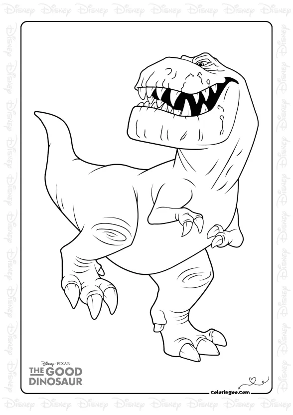Disney The Good Dinosaur Butch Coloring Page 1 Dinosaur Butch Coloring Page