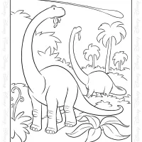 Dinosaurs and Asteroid Coloring Page