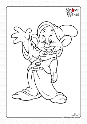 Dopey from Snow White Coloring Page
