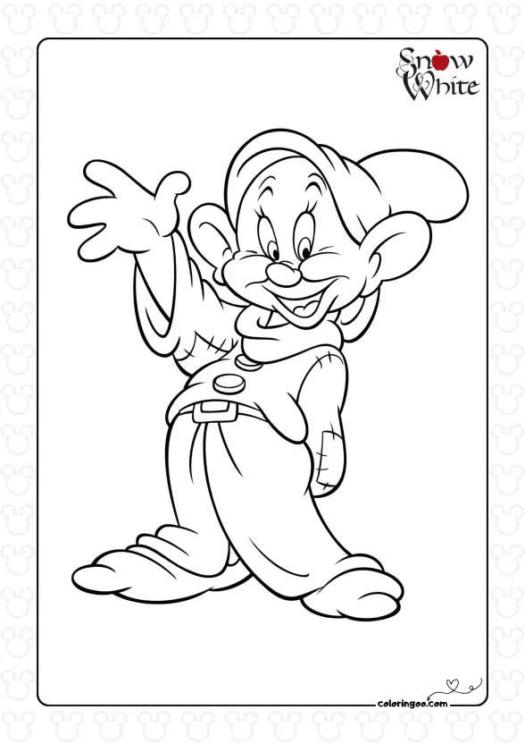 Dopey from Snow White Coloring Page 1 Dopey from Snow White Coloring Page