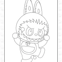 Doraemon Labubu Coloring Pages