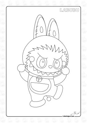 Doraemon Labubu Coloring Pages