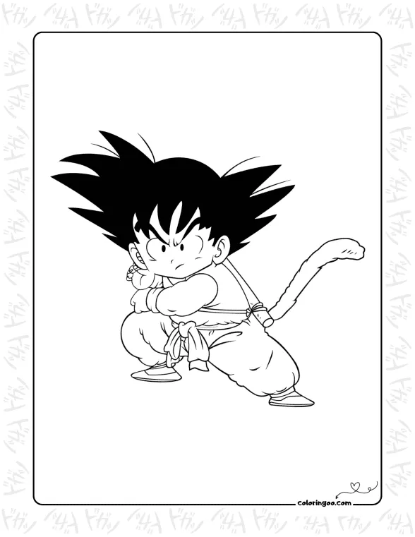 Dragon Ball Kid Goku Coloring Pages