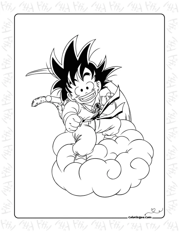 Dragon Ball Kid Goku Coloring Sheet 1 Dragon Ball Kid Goku Coloring Sheet