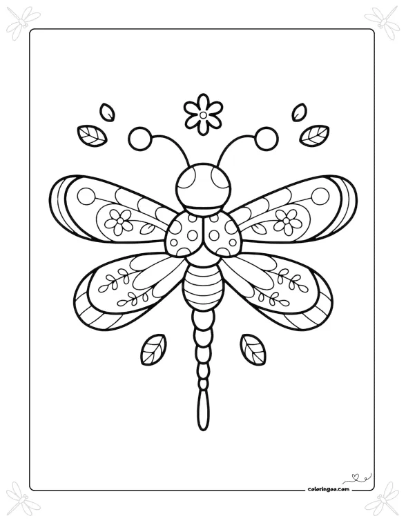 Dragonfly Coloring Page for Kids 1 Dragonfly Coloring Page for Kids