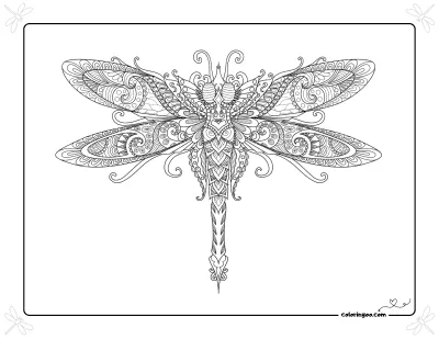 Dragonfly Coloring Sheet for Adults