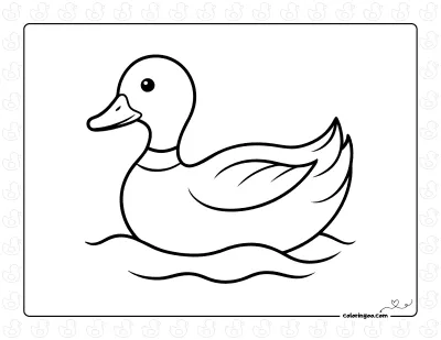 Duck on the Water Coloring Sheet