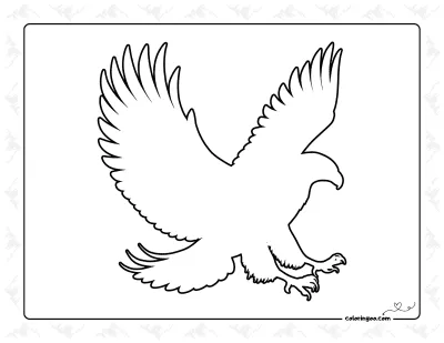 Eagle Outline Coloring Page