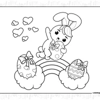 Easter Bunny on the Rainbow