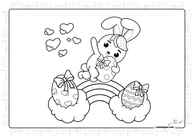 Easter Bunny on the Rainbow