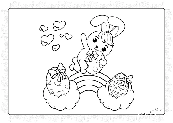 Easter Bunny on the Rainbow