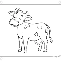 Easy Cow Colouring Sheet 1 Easy Cow Colouring Sheet