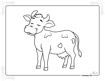 Easy Cow Colouring Sheet