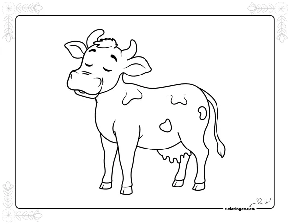 Easy Cow Colouring Sheet