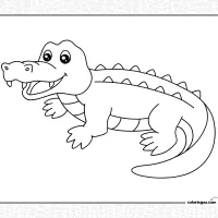 Easy Crocodile Coloring Page 3 Easy Crocodile Coloring Page