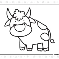 Easy Cute Bull Coloring Sheet