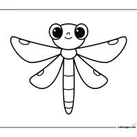 Easy Cute Dragonfly Coloring Sheet 2 Easy Cute Dragonfly Coloring Sheet
