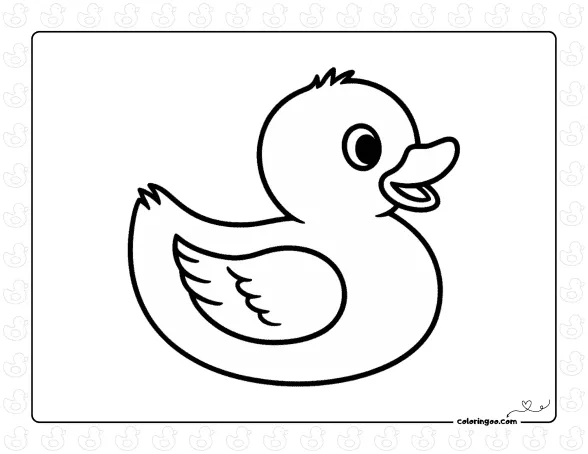 Easy Duck Coloring Sheet