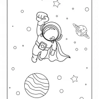 Easy Space Coloring Page