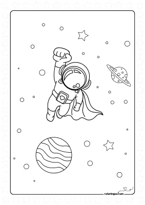 Easy Space Coloring Page