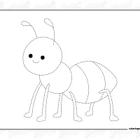 Easy Tracing Ant Coloring Pages