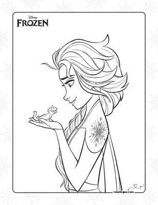 Elsa and Bruni Coloring Sheet