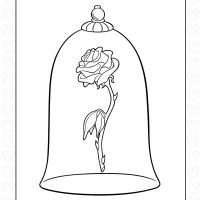 Enchanted Rose Coloring Page 4 Enchanted Rose Coloring Page