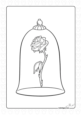 Enchanted Rose Coloring Page