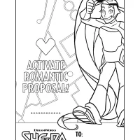 Entrapta Valentines Day Card Coloring Page