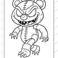 Evil Teddy Bear Coloring Page