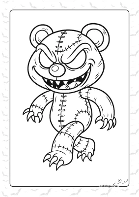 Evil Teddy Bear Coloring Page