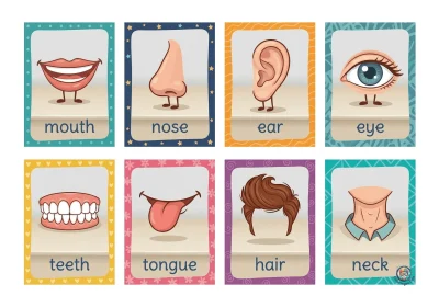 Flashcards Head Parts Printable Worksheet