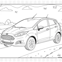 Ford Fiesta Coloring Page 7 Ford Fiesta Coloring Page