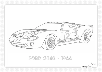 Ford GT40 1966 Coloring Page