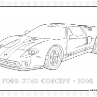 Ford GT40 Concept 2002 Coloring Page 9 Ford GT40 Concept 2002 Coloring Page