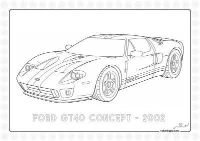 Ford GT40 Concept 2002 Coloring Page