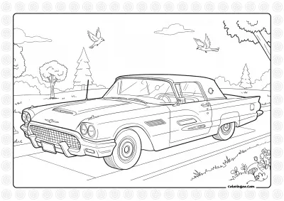 Ford Thunderbird 1960 Coloring Page