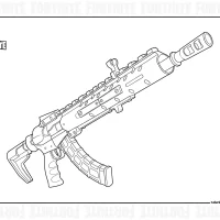 Fortnite Weapon Heavy Assault Rifle High Tier Coloring Page