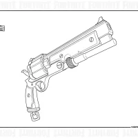 Fortnite Weapon Mammoth Pistol Coloring Page