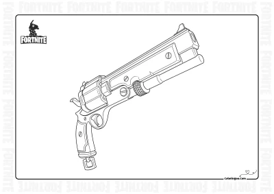 Fortnite Weapon Mammoth Pistol Coloring Page