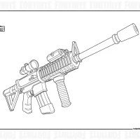 Fortnite Weapon Thermal Scoped Assault Rifle Coloring Page