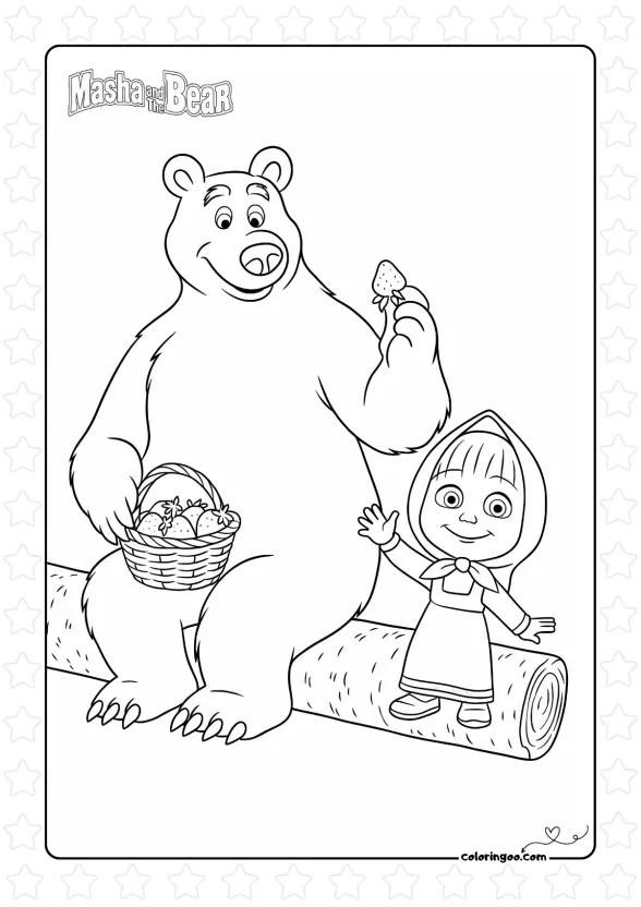 Free Masha and the Bear Coloring Pages
