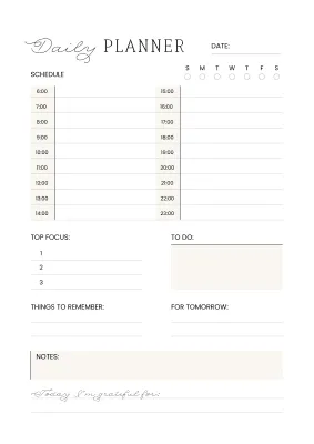 Free Printable Daily Planner 08