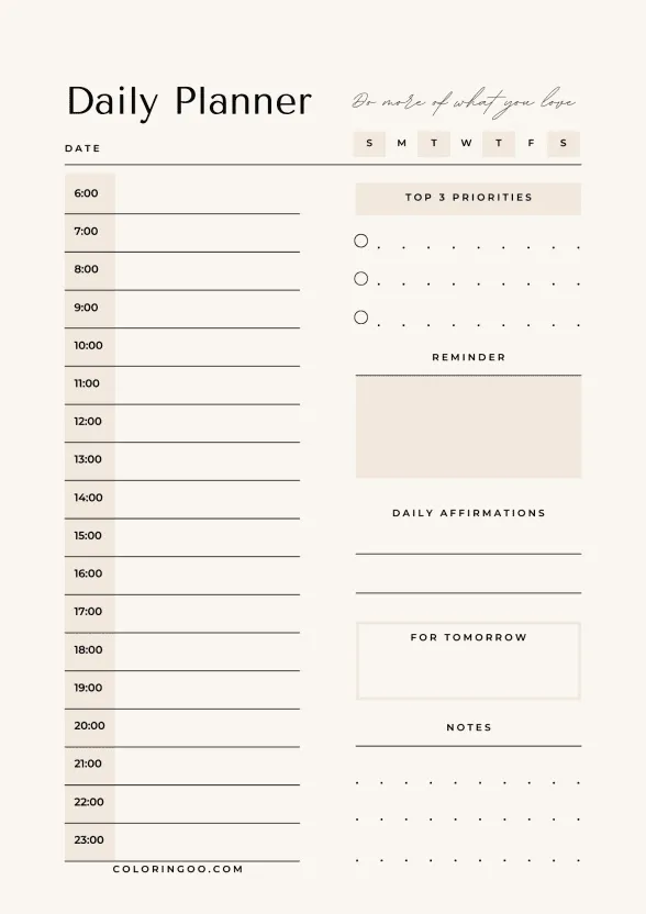 Free Printable Daily Planner 09 1 Free Printable Daily Planner 09