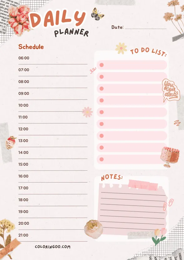 Free Printable Daily Planner 14 1 Free Printable Daily Planner 14