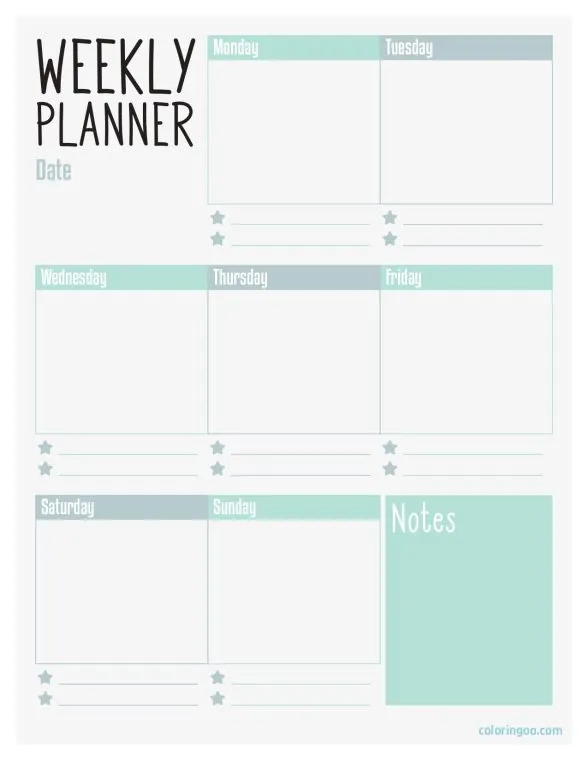 Free Printable Weekly Planner 01 1 Free Printable Weekly Planner 01
