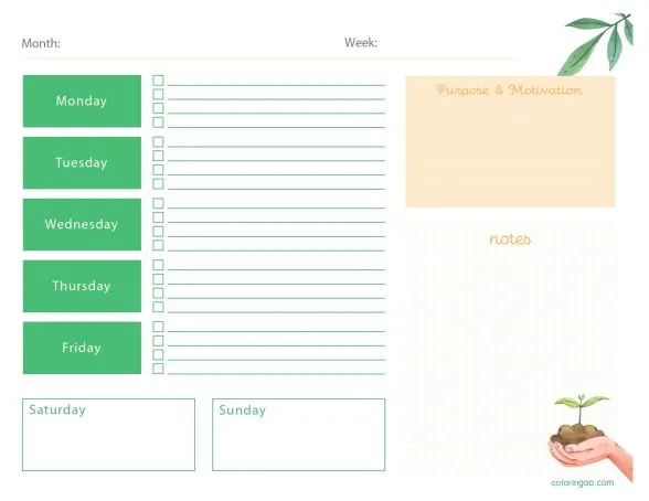 Free Printable Weekly Planner 06