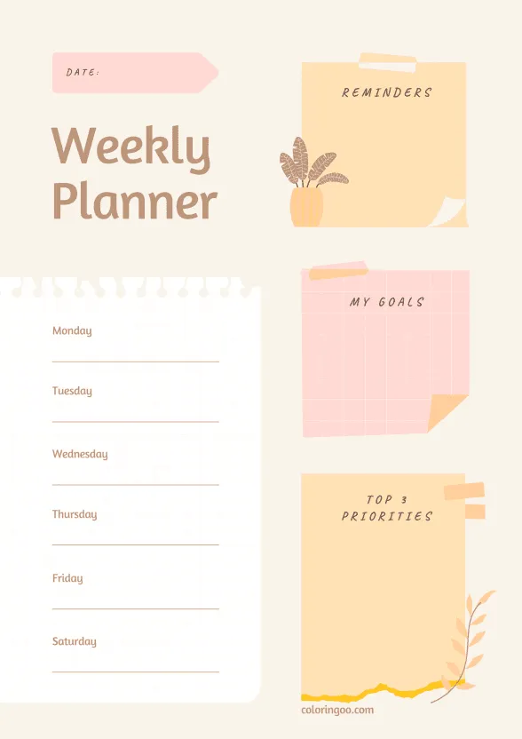 Free Printable Weekly Planner 15