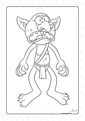 Frightened Goblin Coloring Page